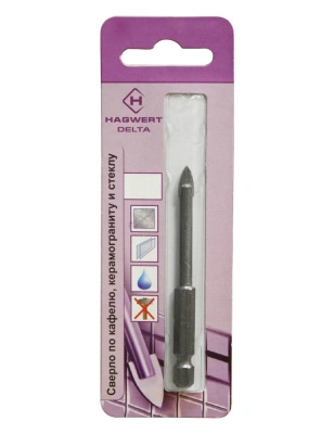 Сверло по стеклу 4 мм, 2 грани, Hagwert Delta, 576004 купить в отделе магазина Экономстрой