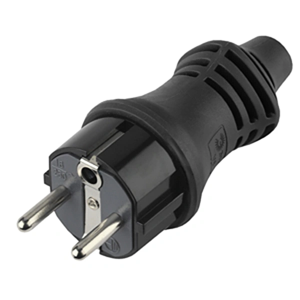 Вилка прямая V6(B), каучук, IP44, черный купить в отделе Розетки, вилки силовые магазина Экономстрой