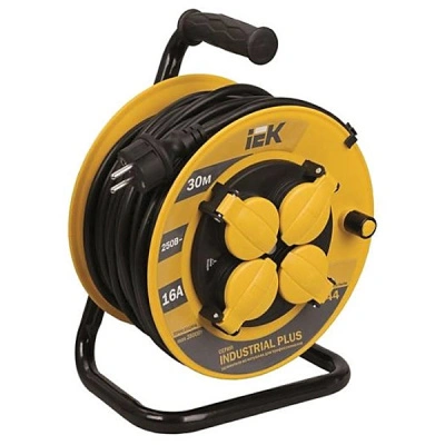 Катушка УК30 с термозащитой 4 гнезда 2Р+PЕ/30м 3х1,5 мм2 IP44 "Industrial plus" ИЭК купить в отделе магазина Экономстрой