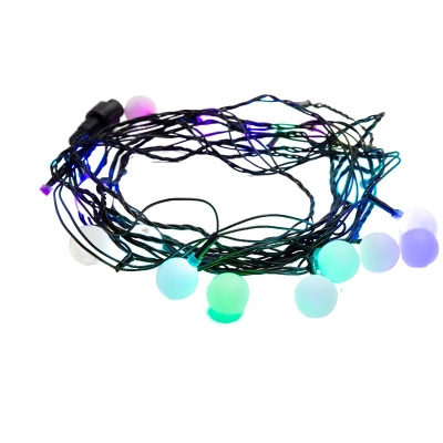Гирлянда Шарики Ø25 мм, 5 м, темно-зеленый ПВХ, 25 диодов, цвет RGB купить в отделе магазина Экономстрой