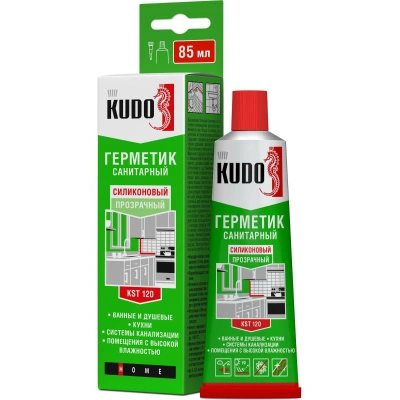 Герметик силиконовый Kudo, KSТ-120, санитарный, прозрачный, 85 мл купить в отделе магазина Экономстрой