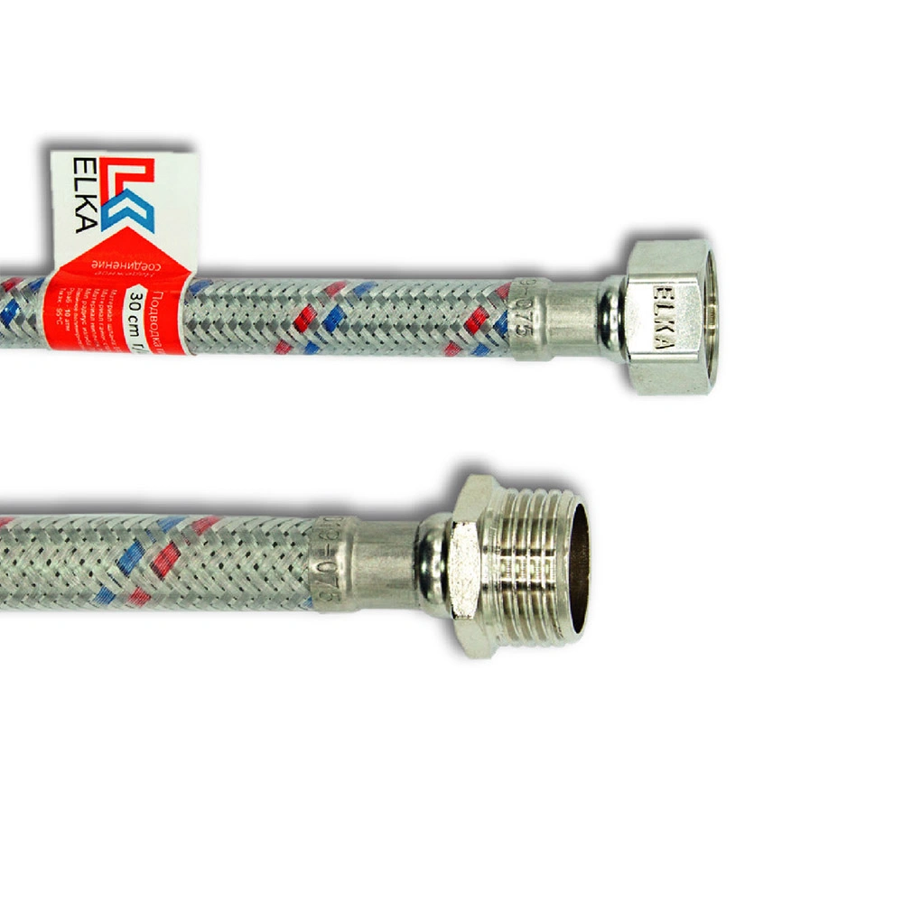 Подводка для воды нержавеющая сталь ELKA 1/2" 1,2 м гайка/штуцер в оболочке купить в отделе Подводка для воды магазина Экономстрой