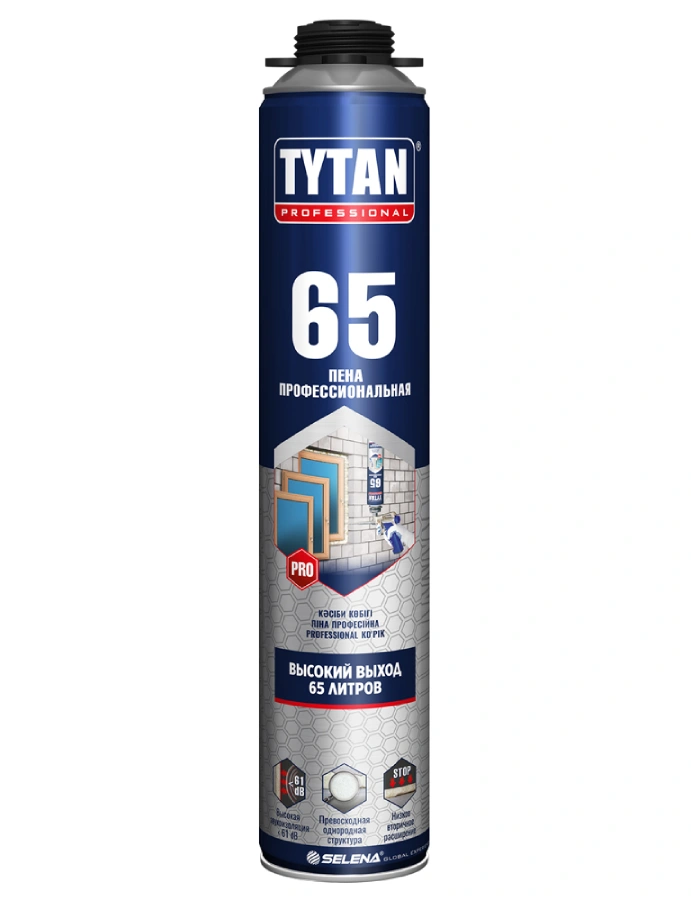 картинка Пена монтажная профи 750 мл, 65 л TYTAN 113230 от магазина Экономстрой