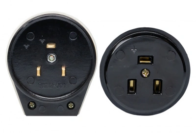 Разъем РШ-ВШ 32А 220В 2P+PE карболитовый черный EKF Simple AS-250-O-03