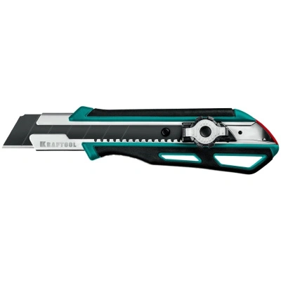 Нож со сегментированным лезвием Kraftool, Grand-25, автостоп+винтовой фиксатор, 25 мм купить в отделе магазина Экономстрой