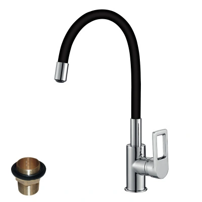 Смеситель для кухни с гибким изливом, картридж 35мм ROSSINKA Z35-35U-Black