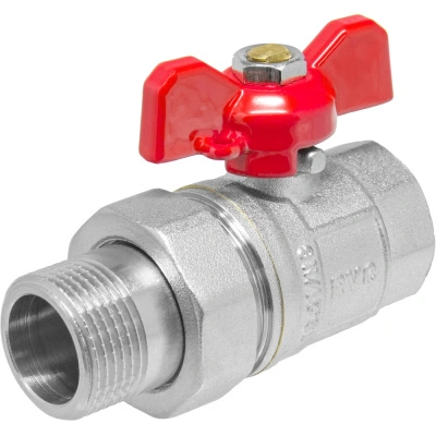 Кран шаровой с полусгоном (американка),  рукоятка бабочка, MPF (MasterProf) Aqualink ИС.080041, 3/4&quot;