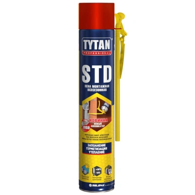 Пена монтажная Tytan, STD ЭРГО, бытовая, всесезонная, 750 мл
