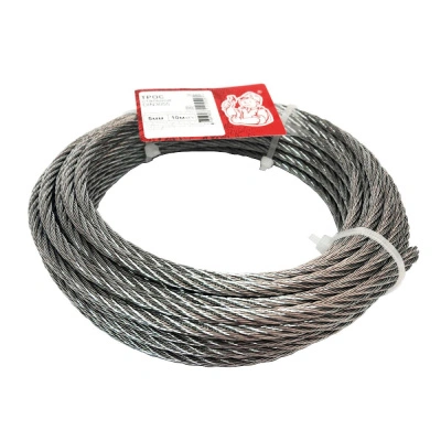 Трос стальной DIN 3055, белый цинк, 5 мм (10 м)