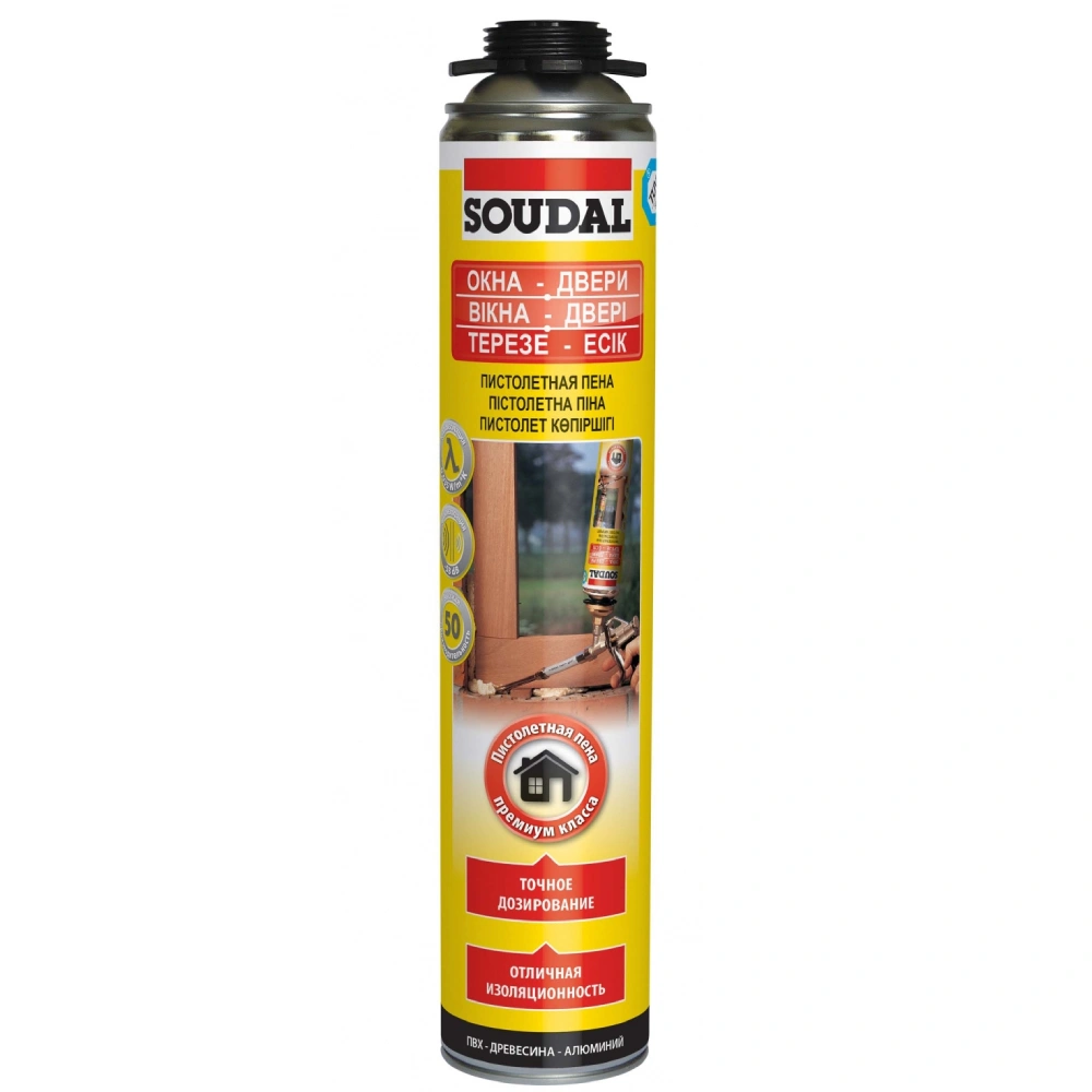 Пена монтажная Soudal, профи, всесезонная, 750 мл купить в отделе Монтажные пены и очистители магазина Экономстрой
