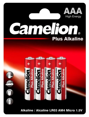 Батарейка алкалиновая Camelion LR03-4BL Plus Alkaline / ААА, 1,5V (4 шт)
