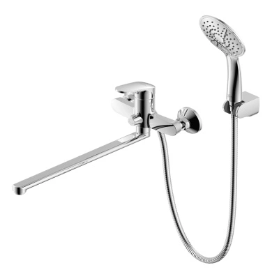 Смеситель для ванной и душа универсальный с длинным поворотным изливом, одноручный, Rossinka RS45-32