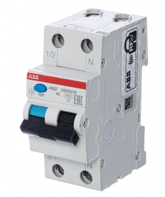 Дифференциальный автомат ABB (АВДТ), 1P+N, 20А, C, 4,5 kA, 30 мA, тип AC, DSH201R C20 AC30