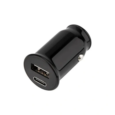 Автозарядка в прикуриватель Rexant (АЗУ), черная, 2.4 A, USB-A+USB-C