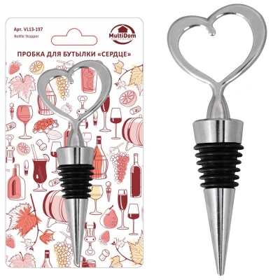 Пробка для бутылки &quot;Сердце&quot;, 11,5х4,5х2 см