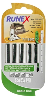 Пилки для работы по дереву Runex, Т119BO, 75x50 мм (5 шт), 555109 купить в отделе магазина Экономстрой