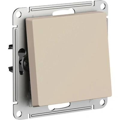 Выключатель 1-клавишный Systeme Electric AtlasDesign, песочный (ATN001211)