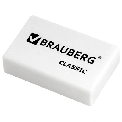 Ластик 26х17х7 мм, Brauberg Classic 221033, белый, прямоугольный купить в отделе магазина Экономстрой