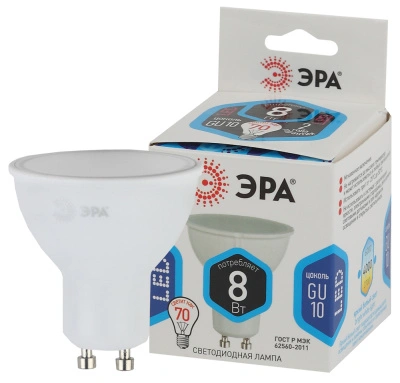 Лампа светодиодная Эра LED smd MR16-8W-840-GU10 640lm 4000К, Б0036729 купить в отделе магазина Экономстрой