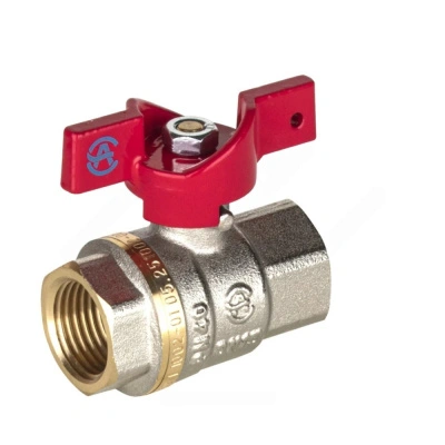 Кран шаровой латунный, ручка бабочка, внутренняя-внутренняя резьба, Aquasfera Euro 109-0411, PN40, 1/2" купить в отделе магазина Экономстрой