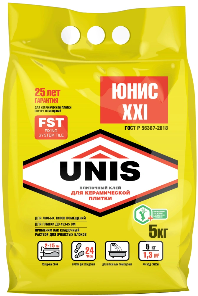 Клей плиточный Unis ХХI, 5 кг
