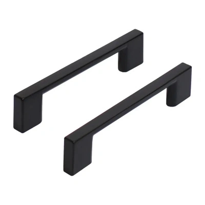 Ручка-скоба мебельная StahlBuro A302-128, 2 шт, BL матовый черный купить в отделе магазина Экономстрой