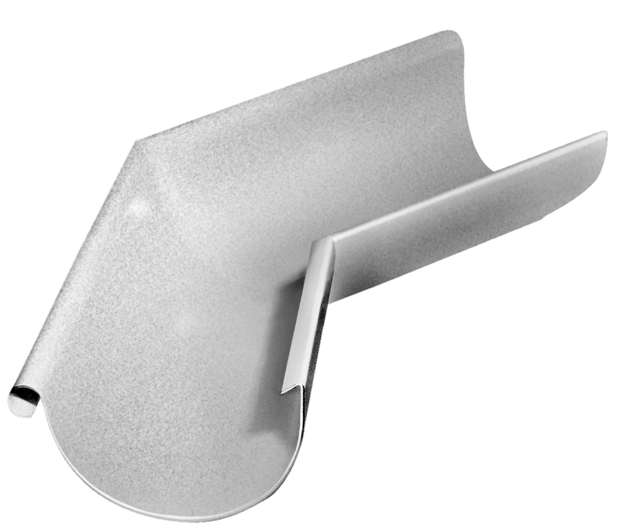 картинка Угол желоба металлический 125 мм, 135°, наружный правый, оцинкованная сталь от магазина Экономстрой