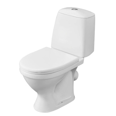 Унитаз-компакт Santeri Соната, косой выпуск, 1 режим, сиденье пластик купить в отделе магазина Экономстрой