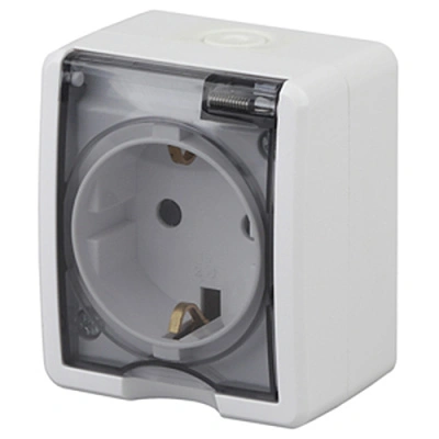 Розетка с заземлением, с крышкой 2Р+Е IP54, 16А 250В, белая, открытой установки, 11-2401-01 ЭРА ЭКСПЕРТ (Б0020712) купить в отделе магазина Экономстрой