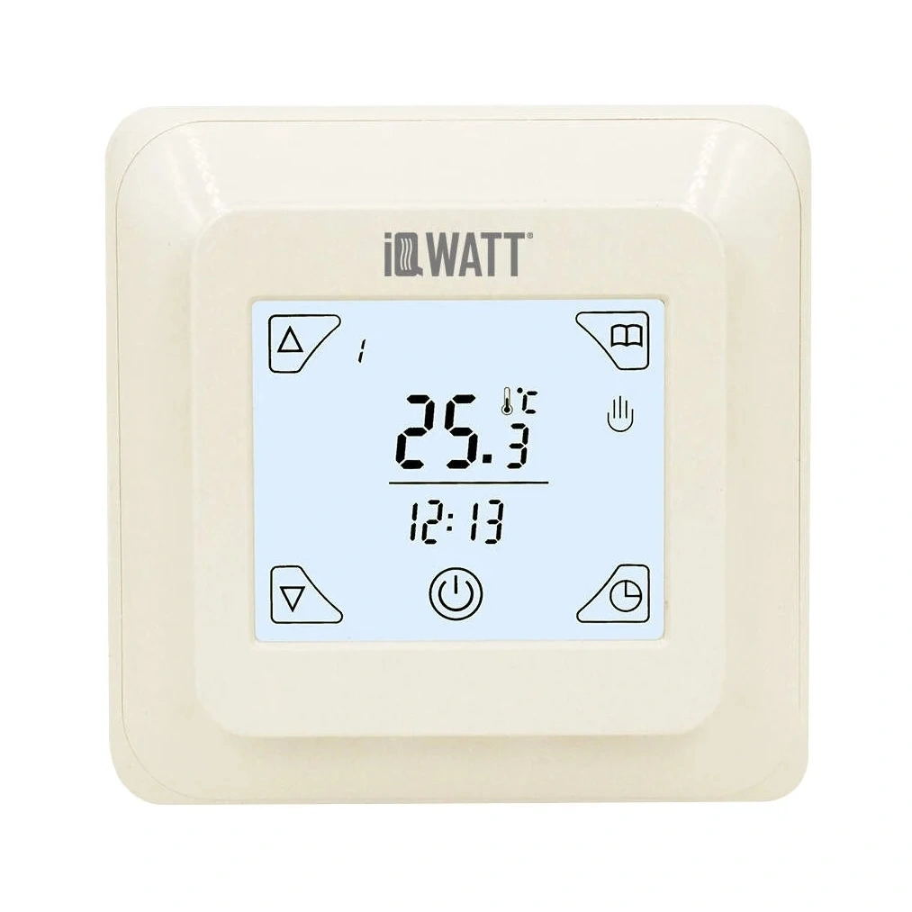 Терморегулятор IQ Thermostat TS, программируемый, с сенсорным дисплеем, слоновая кость купить в отделе Терморегуляторы для теплого пола магазина Экономстрой