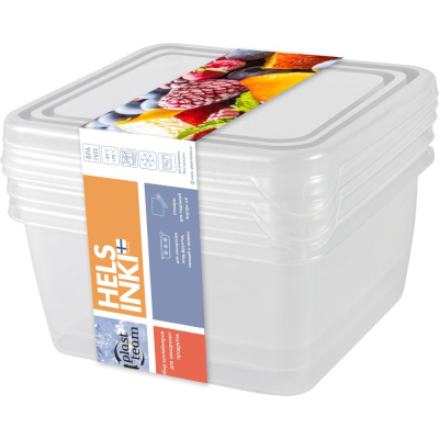 Набор контейнеров для заморозки PT Frozen, квадратные, 115х115х85 мм, 0,45 л, 3 шт