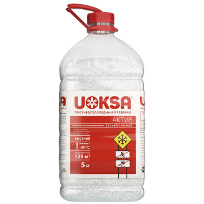 Противогололедный реагент Uoksa Актив (до -30°C), 5 кг