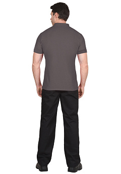 Рубашка-поло Сириус, короткие рукава с манжетом, серая, р. 2XL (54)