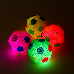 Мячик светящийся для собак TPR, &quot;Футбол&quot;, цвет в ассортименте, 6,5 см