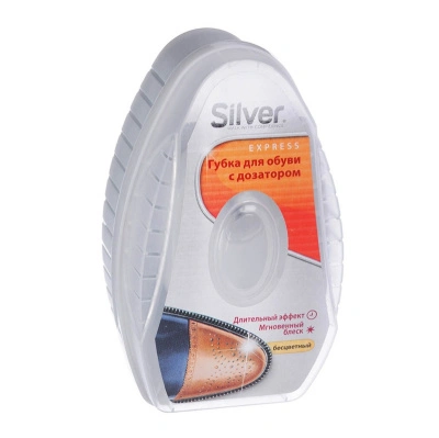 Губка-блеск Silver для обуви с дозатором силикон/антистатик НАТУРАЛЬНАЯ, 6 мл PS3007-03